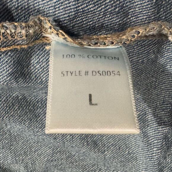 Talulah Distressed Blue Jean Cropped Jacket Women’s Large - Picture 3 of 4